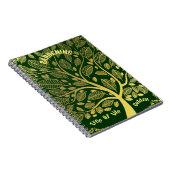 Grüner goldener Baum Grüne Gartenanlage Notizblock (Rechte Seite)