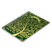 Grüner goldener Baum Grüne Gartenanlage Notizblock (Linke Seite)