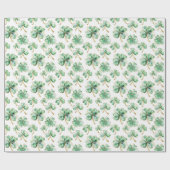 Grüner Goldener Kleeblatt St. Patrick's Day Geschenkpapier (Flach)