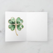 Grüner Goldener Kleeblatt St. Patrick's Day Karte (Innenseite)
