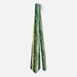 Grüner Goldener Kleeblatt-St.-Patricks-Tag-Streife Krawatte