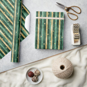 Grüner Goldener Shamrock St. Patrick's Day Geschenkpapier