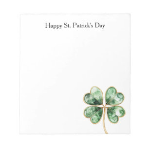 Grüner Goldener Shamrock St. Patrick's Day Notizblock