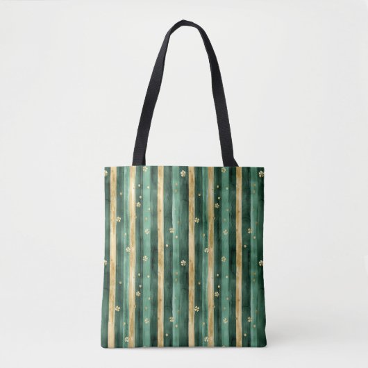 Grüner Goldener Shamrock St. Patrick's Day Tasche (Vorderseite)