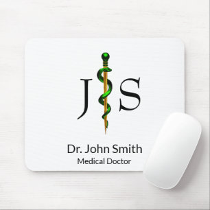 Grüner Goldgott von Asclepius herbal Medical Mousepad