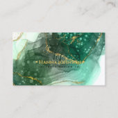 Grüner Goldmarmor-Monogram-Anfangsgeode Visitenkarte (Vorderseite)