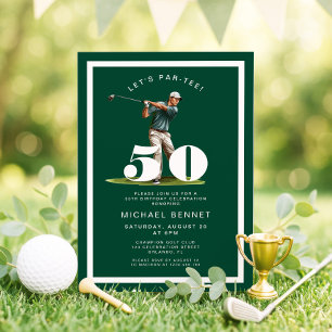Grüner Golf 50. Geburtstagseinladung Einladung