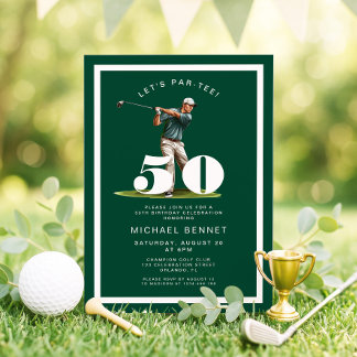 Grüner Golf 50. Geburtstagseinladung Einladung
