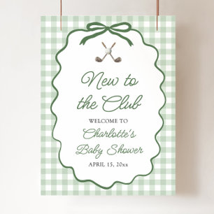 Grüner Golf Neu im Club Baby Shower Willkommen Poster
