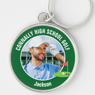Grüner Golfer-Foto-Hochschul-Golfteam Schlüsselanhänger