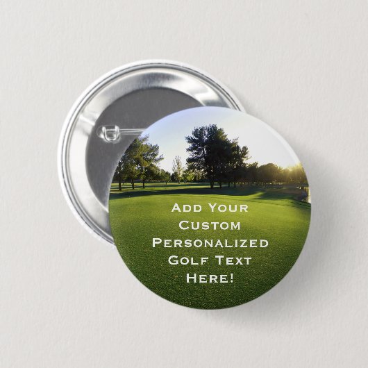 Grüner Golfplatz an der Dämmerung Button (Vorne & Hinten)