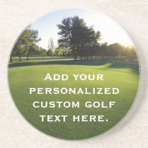 Grüner Golfplatz an der Dämmerung Getränkeuntersetzer