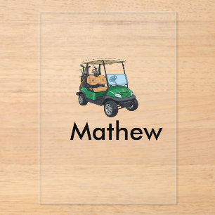 Grüner Golfwagen Name Mann Sport Junge Geschenke B Acryleinladungen