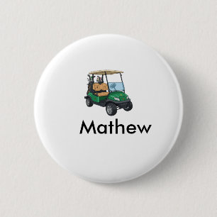 Grüner Golfwagen Name Mann Sport Junge Geschenke B Button