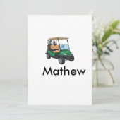Grüner Golfwagen Name Mann Sport Junge Geschenke B Einladung (Stehend Vorderseite)