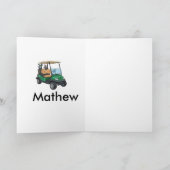 Grüner Golfwagen Name Mann Sport Junge Geschenke B Karte (Innenseite)