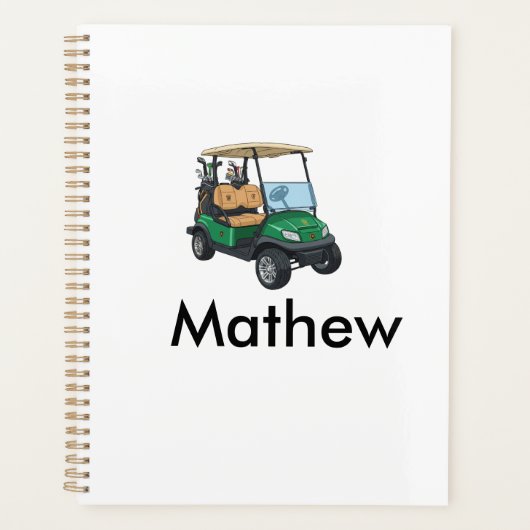 Grüner Golfwagen Name Mann Sport Junge Geschenke B Planer (Vorderseite)