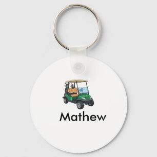 Grüner Golfwagen Name Mann Sport Junge Geschenke B Schlüsselanhänger