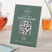 Grüner Google Review QR Display Sockelschild (In Situ)