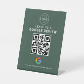 Grüner Google Review QR Display Sockelschild (Vorderseite)