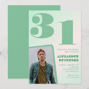 Grüner Gradient 31. Geburtstag Einladungen Boy Fot