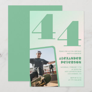 Grüner Gradient 44. Geburtstagseinladungen Boy Fot Einladung