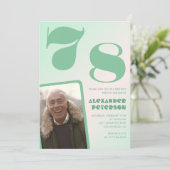 Grüner Gradient 78. Geburtstag Einladungen Männer  (Stehend Vorderseite)
