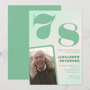 Grüner Gradient 78. Geburtstag Einladungen Männer 
