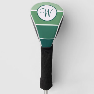 Grüner Gradient Block Modernes Monogramm Golf Headcover