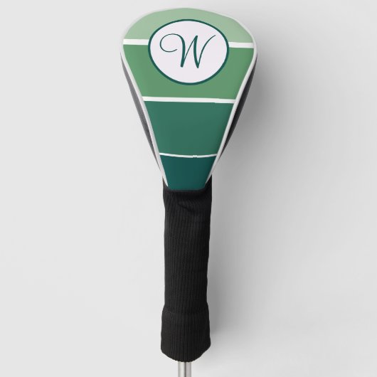 Grüner Gradient Block Modernes Monogramm Golf Headcover (Vorderseite)