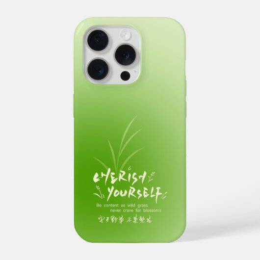 Grüner Gradient Gras Zitat Telefonhülle iPhone Hülle (Rückseite)
