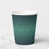 Grüner Gradient im Art Deco-Stil. Pappbecher (Rückseite)