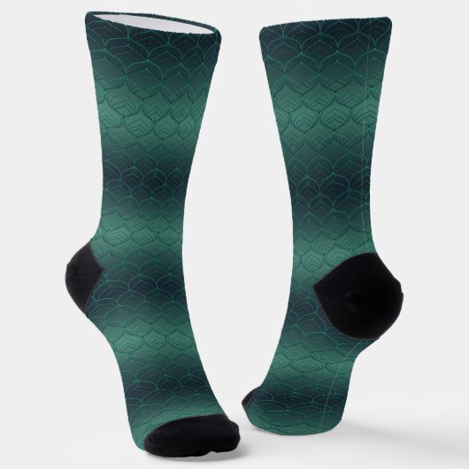 Grüner Gradient im Art-déco-Stil. Socken (Gewinkelt)