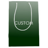 Grüner Gradient-Monogramm Mittlere Geschenktüte (Vorderseite)