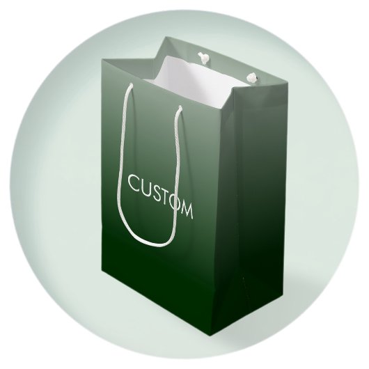 Grüner Gradient-Monogramm Mittlere Geschenktüte