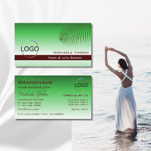 Grüner Gradient Palmblätterleder mit Beruflichem L Visitenkarte