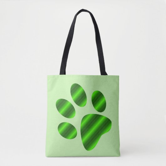 Grüner Gradient-Pfotenabdruck Tasche (Vorderseite)