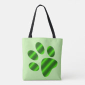 Grüner Gradient-Pfotenabdruck Tasche (Rückseite)