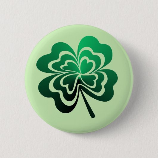 Grüner Gradient-Vierblattklee Button (Vorderseite)