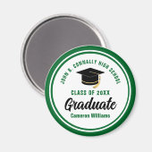 Grüner Graduierter Personalisierter Abschluss Keep Magnet (Vorderseite/Rückseite)