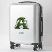 Grüner Gras-Buchstabe A-Topiar mit Fußball Aufkleber (Koffer)