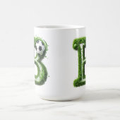 Grüner Gras-Buchstabe-B-Topiarie mit Fußball Kaffeetasse (Mittel)