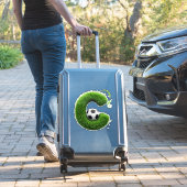 Grüner Gras-Buchstabe C-Topiar mit Fußball Aufkleber (Koffer Insitu)