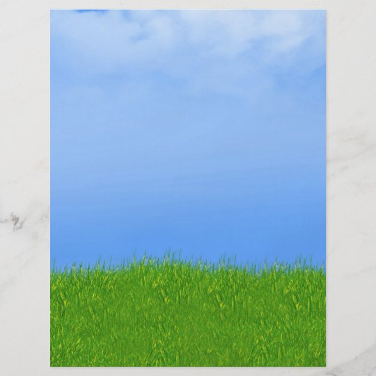 Gruner Gras Und Blauer Himmel Hintergrund Flyer Zazzle De