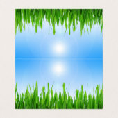 Grüner Grasgarten mit Blau Himmel Design Visitenkarten (Außenseite Aufgefaltet)
