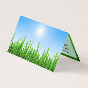 Grüner Grasgarten mit Blau Himmel Design Visitenkarten