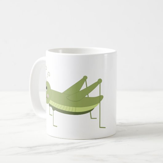 Grüner Grasshopper Kaffeetasse (Vorderseite Links)