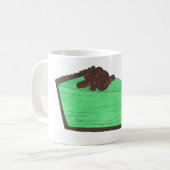 Grüner Grasshopper Pie Slice St. Patrick's Day Foo Kaffeetasse (Vorderseite Links)
