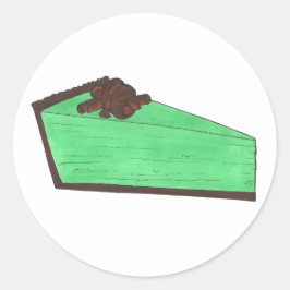 Grüner Grasshopper Pie Slice St. Patrick's Day Foo Runder Aufkleber
