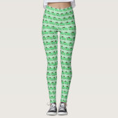 Grüner Grasshopper Pie Slice St. Patrick's Day Leggings (Vorderseite)